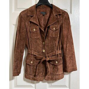 Vintage 100% Genuine Leather Brown Suede Jacket